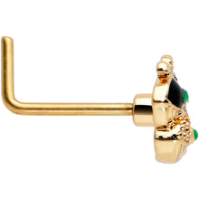 Load image into Gallery viewer, 20G 7mm Gold Tone Mom Baby Whale L Shape Nose Ring
