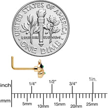 Load image into Gallery viewer, 20G 7mm Gold Tone Mom Baby Whale L Shape Nose Ring
