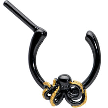 Load image into Gallery viewer, 16G 5/16 Black Understated Octopus Cartilage Clicker
