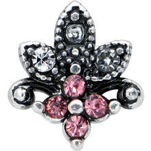 Load image into Gallery viewer, 20G 1/4 Clear Pink Gem Abstract Leaf Flower Nose Bone
