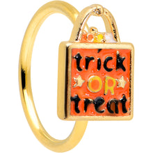 Load image into Gallery viewer, 20G 5/16 Gold Tone Trick or Treat Bag Halloween Nose Hoop
