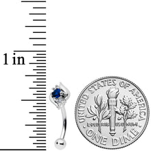 Load image into Gallery viewer, 16G 5/16 Clear Blue Gem Oval Swirl Curved Eyebrow Ring
