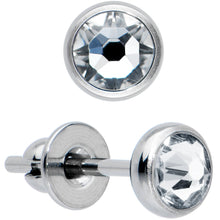 Load image into Gallery viewer, 3mm Clear Crystal Implant Grade Titanium Stud Earrings
