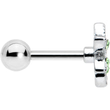 Load image into Gallery viewer, 16G 1/4 Green Gem Texture Loopy Pot Leaf Cartilage Tragus Earring
