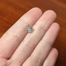 Load image into Gallery viewer, 16G 1/4 Green Gem Texture Loopy Pot Leaf Cartilage Tragus Earring
