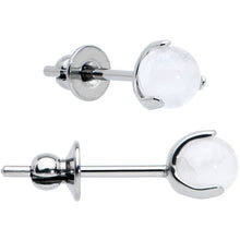 Load image into Gallery viewer, 4mm Light Rose Quartz Stone Implant Grade Titanium Stud Earrings
