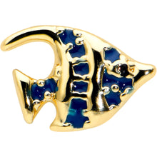 Load image into Gallery viewer, 20G 1/4 Blue Gem Gold Tone Adorable Angelfish Nose Bone
