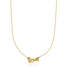 Load image into Gallery viewer, 14k Yellow Gold Script LOVE Necklace
