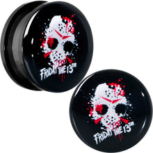 Load image into Gallery viewer, Licensed Friday the 13th Black Jason Mask Screw Fit Plug Set
