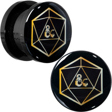 Load image into Gallery viewer, Licensed Dungeons &amp; Dragons D20 Dice Black Screw Fit Plug Set
