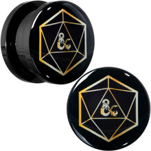 Load image into Gallery viewer, Licensed Dungeons &amp; Dragons D20 Dice Black Screw Fit Plug Set
