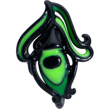 Load image into Gallery viewer, 20G 5/16 Black Striking Peacock Feather Nose Hoop
