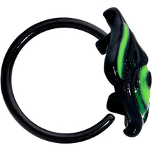 Load image into Gallery viewer, 20G 5/16 Black Striking Peacock Feather Nose Hoop
