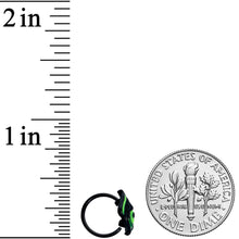 Load image into Gallery viewer, 20G 5/16 Black Striking Peacock Feather Nose Hoop
