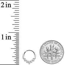 Load image into Gallery viewer, 16G 5/16 Clear CZ Gem Seven Leaf Hinged Segment Ring
