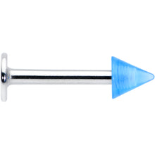 Load image into Gallery viewer, 16G 5/16 Simple 3mm Blue Cone Labret Monroe Tragus
