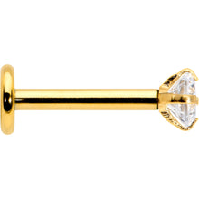 Load image into Gallery viewer, 16G 5/16 Clear Gem Gold Tone Round Internal Thread Labret Tragus
