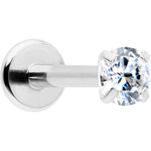 Load image into Gallery viewer, 16G 5/16 Clear Gem Round End Internally Threaded Labret Tragus
