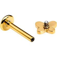 Load image into Gallery viewer, 16G 5/16 Gold Tone Simple Butterfly Internal Thread Labret Tragus

