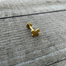 Load image into Gallery viewer, 16G 5/16 Gold Tone Simple Butterfly Internal Thread Labret Tragus
