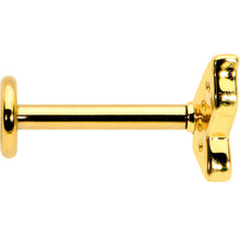 Load image into Gallery viewer, 16G 5/16 Clear Gem Gold Tone Butterfly Internally Threaded Labret
