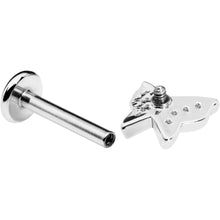 Load image into Gallery viewer, 16G 5/16 Clear Gem Butterfly Internally Threaded Labret Tragus
