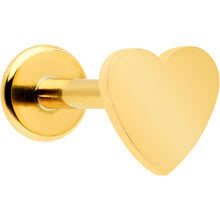 Load image into Gallery viewer, 16G 5/16 Gold Tone Simple Heart Internally Threaded Labret Tragus
