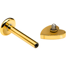 Load image into Gallery viewer, 16G 5/16 Gold Tone Simple Heart Internally Threaded Labret Tragus
