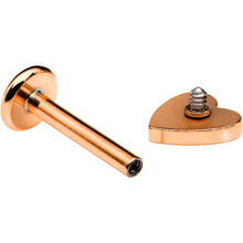 Load image into Gallery viewer, 16G 5/16 Rose Gold Tone Simple Heart Internally Threaded Labret
