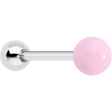 Load image into Gallery viewer, Pink Rose Quartz End Barbell Tongue Ring
