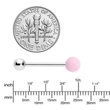 Load image into Gallery viewer, Pink Rose Quartz End Barbell Tongue Ring

