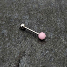 Load image into Gallery viewer, Pink Rose Quartz End Barbell Tongue Ring
