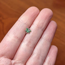 Load image into Gallery viewer, 20G 5/16 Green Gem Textured Pot Leaf Nose Hoop
