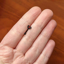 Load image into Gallery viewer, 16G 5/16 Red Gem Black Steampunk Skeleton Curved Eyebrow Ring
