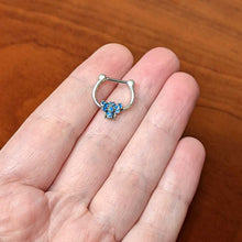 Load image into Gallery viewer, 16G 5/16 Textured Blue Butterfly Cartilage Clicker
