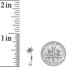 Load image into Gallery viewer, 16G 5/16 Blue Gem Festive Snowflake Christmas Curved Eyebrow Ring
