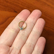 Load image into Gallery viewer, 16G 3/8 Gold Tone Blue Crab Nautical Hinged Segment Ring
