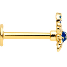 Load image into Gallery viewer, 16G 5/16 Gold Tone Blue Crab Nautical Labret Monroe Tragus
