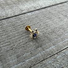 Load image into Gallery viewer, 16G 5/16 Gold Tone Blue Crab Nautical Labret Monroe Tragus
