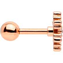 Load image into Gallery viewer, 16G 1/4 Clear Gem Rose Gold Tone Pretty Snowflake Cartilage Tragus
