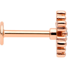 Load image into Gallery viewer, 16G 5/16 Clear Gem Rose Gold Tone Snowflake Labret Monroe Tragus
