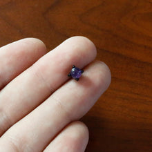 Load image into Gallery viewer, 20G 1/4 Purple Synthetic Amethyst Black Claw Hand Nose Bone
