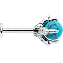 Load image into Gallery viewer, 16G 5/16 Blue Turquoise Claw Hand Labret Monroe Tragus
