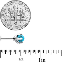 Load image into Gallery viewer, 16G 5/16 Blue Turquoise Claw Hand Labret Monroe Tragus
