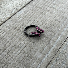 Load image into Gallery viewer, 16G 3/8 Pink Gem Black Midnight Butterfly Hinged Segment Ring
