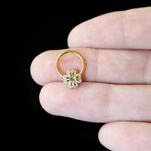 Load image into Gallery viewer, 16G 3/8 Yellow Gem Gold Tone Texture Cross Hinged Segment RIng
