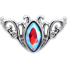 Load image into Gallery viewer, 20G 7mm Aurora Gem Deco Waves L Shape Nose Ring
