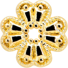 Load image into Gallery viewer, 20G 1/4 Yellow Gem Gold Tone Textured Cross Nose Bone
