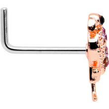 Load image into Gallery viewer, 20G 7mm Pink Gem Rosy Fashion Flamingo L Shape Nose Ring
