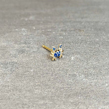 Load image into Gallery viewer, 20G 1/4 Black Gem Gold Tone Blue Crab Nautical Nose Bone
